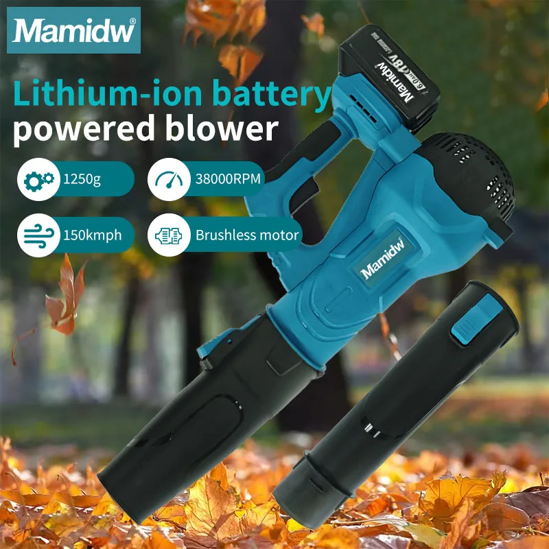 

Mamidw 38000RPM Cordless Air Blower Brushless Handheld Leaf jet Turbo Blower Power Tool For Makita 18V Battery
