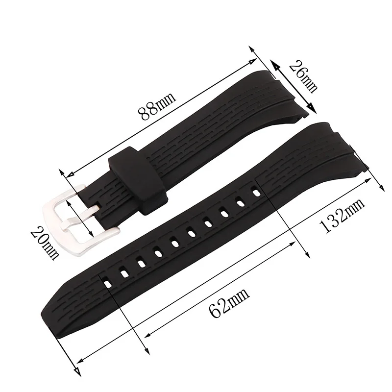 Rubber Bracelet For Seiko VELATURA/SRH 006 013 SPC007 SNAE17 Watch band Waterproof 26mm silicone Watch strap Men Accessories