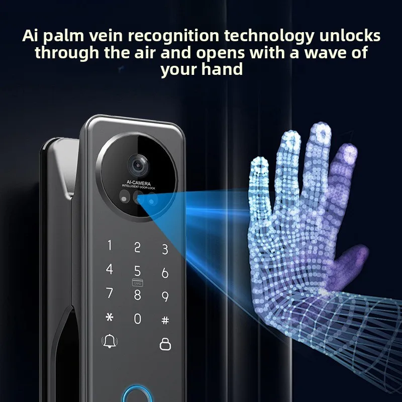 Impronta digitale automatica Graffiti porta antifurto domestica intelligente Serratura intelligente con riconoscimento facciale Cat Eye elettronico