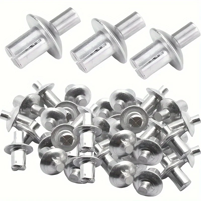 

100PCS Hammer Drive Expansion Rivets Percussion Expansion Aluminum Nail Head Piercing Knock Type Small Tapping Screws Fasteners