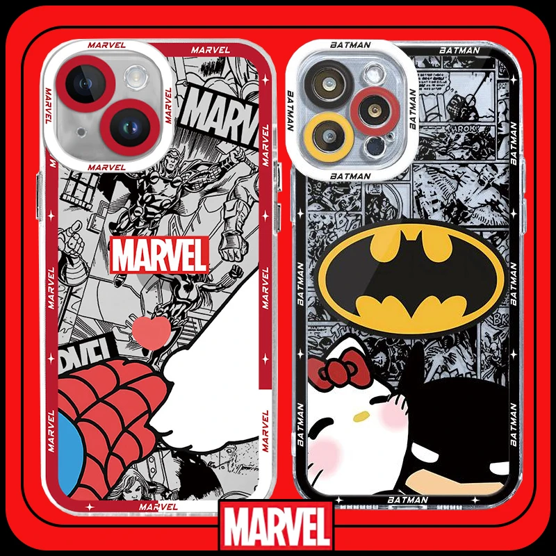 Bonito morcego homem aranha olá kitty caso de telefone para xiaomi redmi 13 12 10 14c 14r 13c 13x 12c 12r 11a 10c a5 a4 a3 a2 a1 pro capa