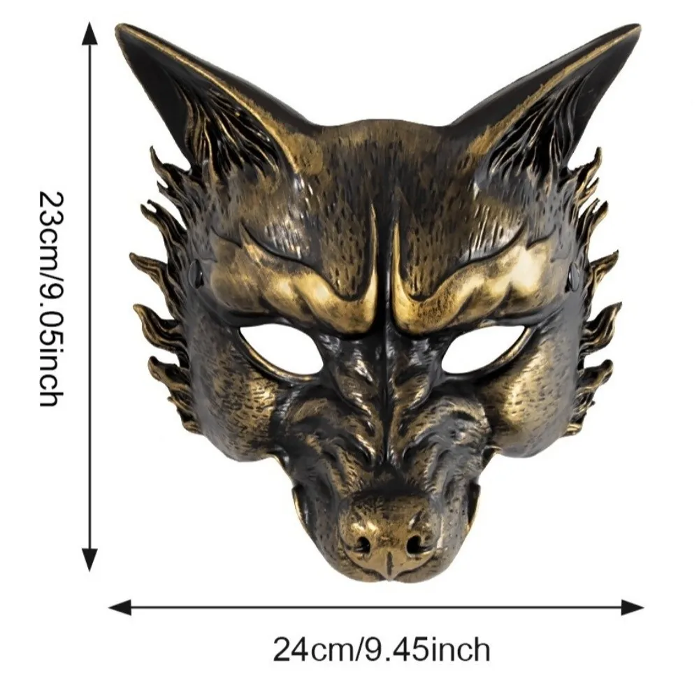 Retro Wolf Halloween Mask Animal Foam Masquerade Mask Half Face Dress Up Props Cosplay Mask Men