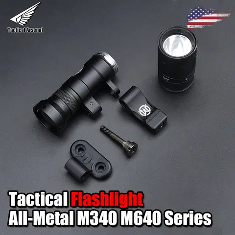 전술 Surefir M600 M340 M640 손전등 M340V Led 스카우트 빛 20mm Picatinny 레일 M-LOK KeyMod Mount Airsoft 사냥 건 램프