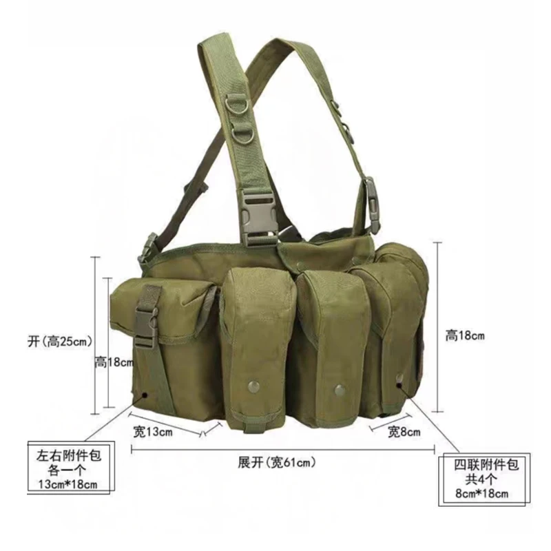 YAKEDA Tactical Vest Hunting Waist Bag Army Military Equipment AK 47 Molle Magazine Pouch Outdoor Hiking Camping Belt Bag