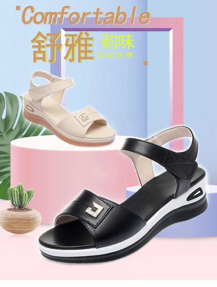 inblu BM000049 zwart dames zomerschoenen met sleehak, 2,5 cm, zwart., 41 EU