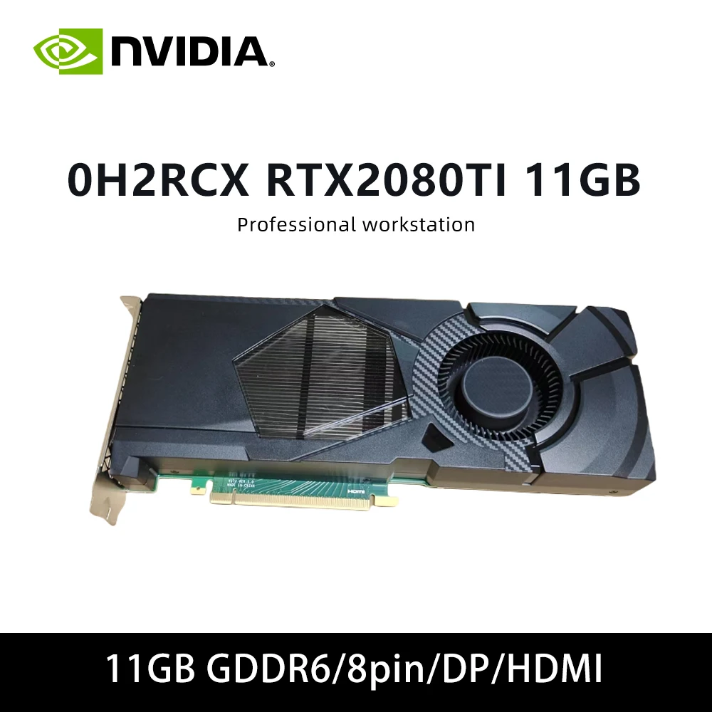 بطاقة رسومات rtx 2080TI 11GB GPU 0H2RCX GDDR6 & RTX2080 8GB 08GXMM 8GB GDDR6 256 بت للكمبيوتر تدعم HDMI DP placa de Video #2