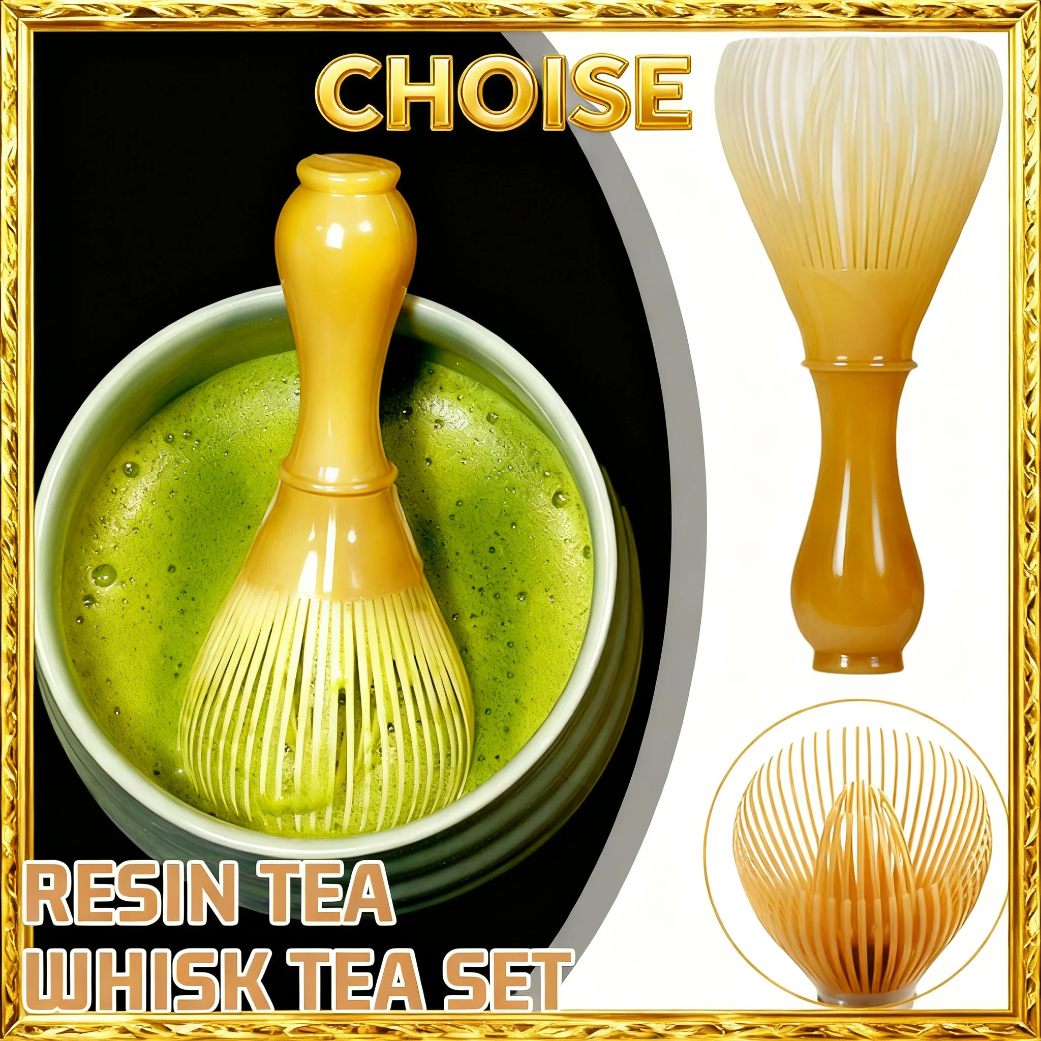 Harz-Matcha-Grüntee-Besen, traditioneller Matcha-Besen, wiederverwendbarer Harz-Matcha-Besen, Chasen, spülmaschinenfest, Matcha-Rührer
