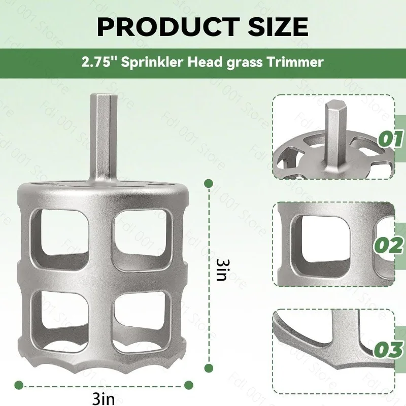 Stainless steel grass sprinkler pruner tool for garden lawns, nozzle garden digging hole opening tool
