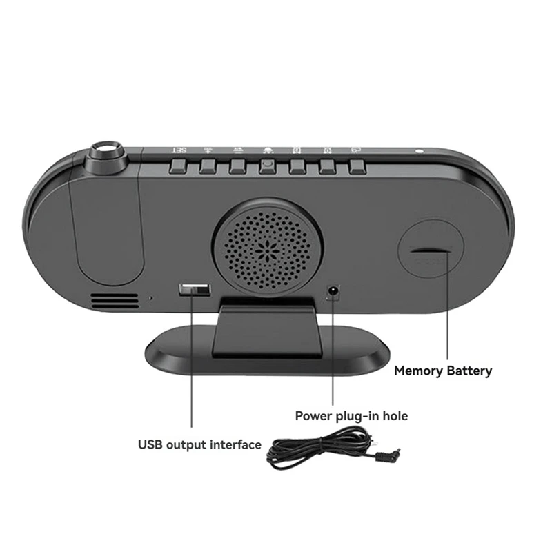 B37B-Mini 4K Clock Camera LED Digital Smart Alarm Clock Projection Supports Remote Viewing Mobile Detection Mini Camera