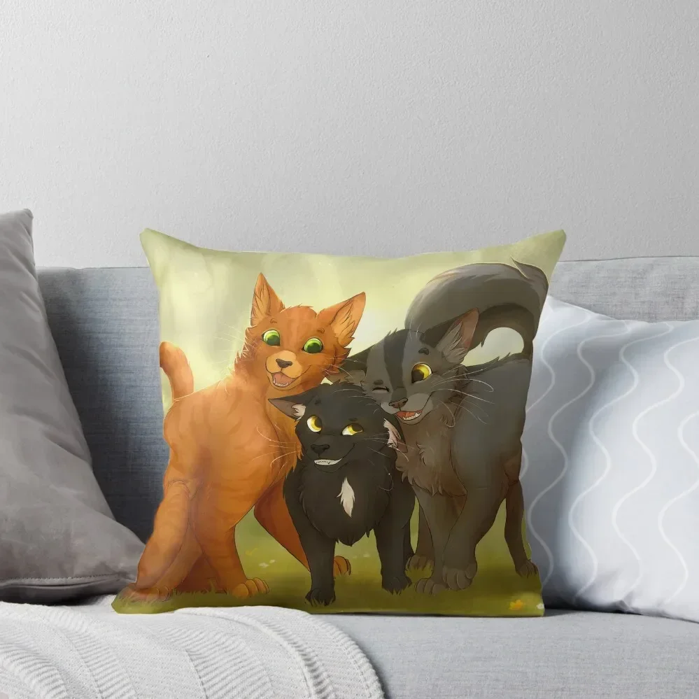 

Fire, Gray & Raven Illustration Throw Pillow New year autumn pillowcase pillow