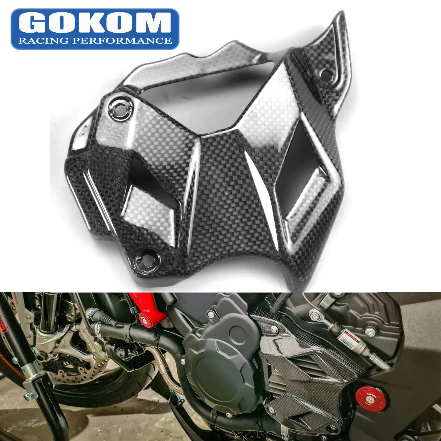 Gokom Racing For MV AGUSTA Brutale800 Engine Cover COWLING FAIRING 100% REAL CARBON FIBER MOTORCYCLE ACCESSORIES