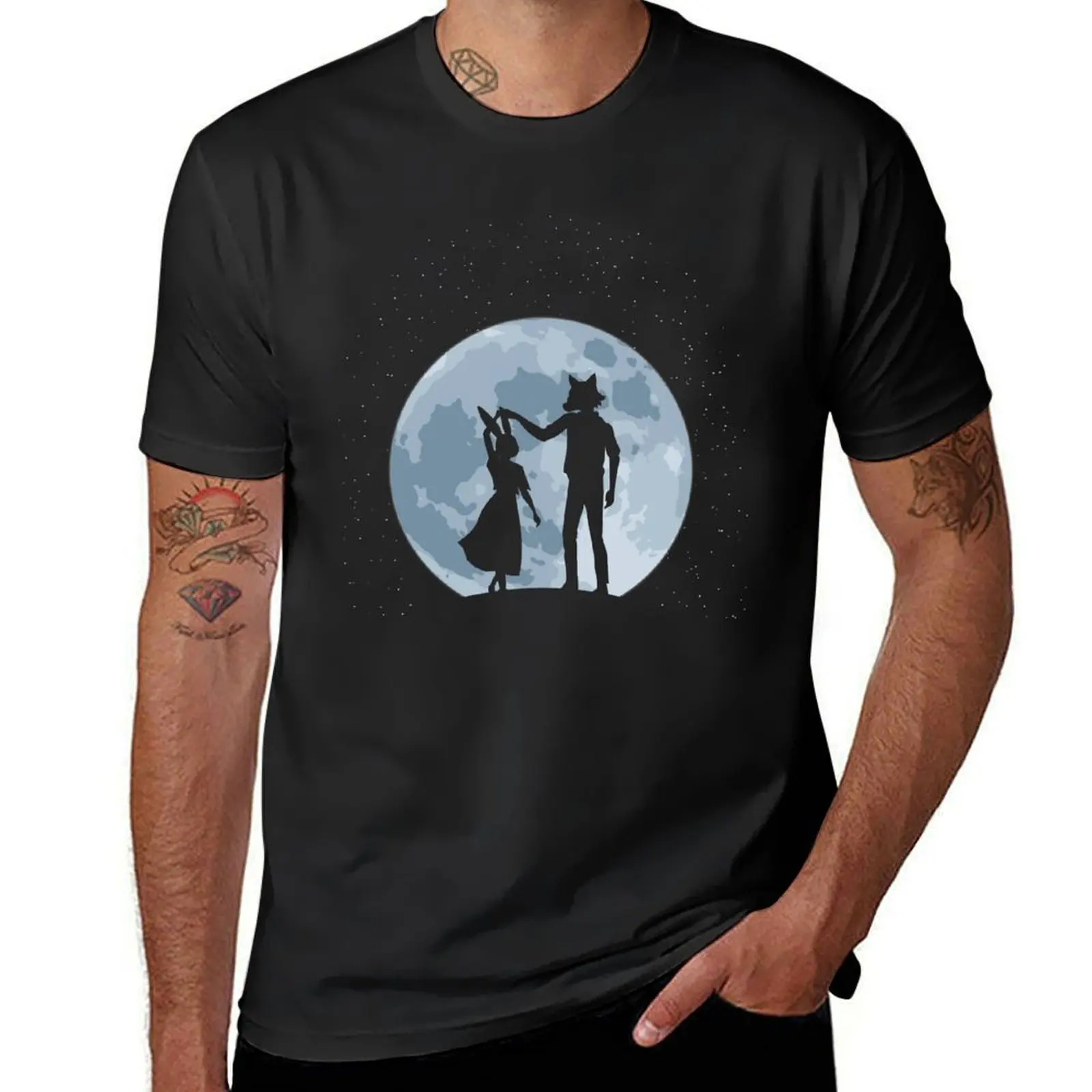 

Beasts under the moon T-Shirt quick-drying plus size tops mens white t shirts