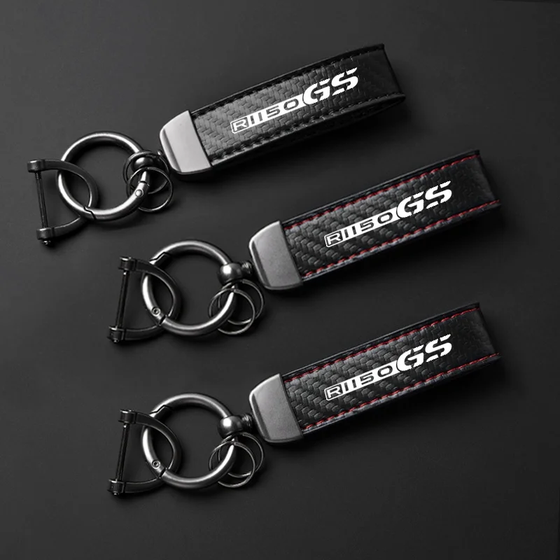 For BMW R1150GS R1150RS R1150RT R1150 GS RS RT New Fashion Motocycle carbon fiber leather keychain Holder Keyring Accessories