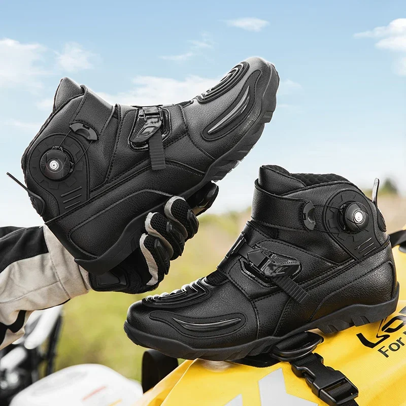 

Mountain Commuter Riding Outdoor Boots Microfiber Leather Riding Foot Protective Shoes Motorcycle Racing New Protective Shoes
