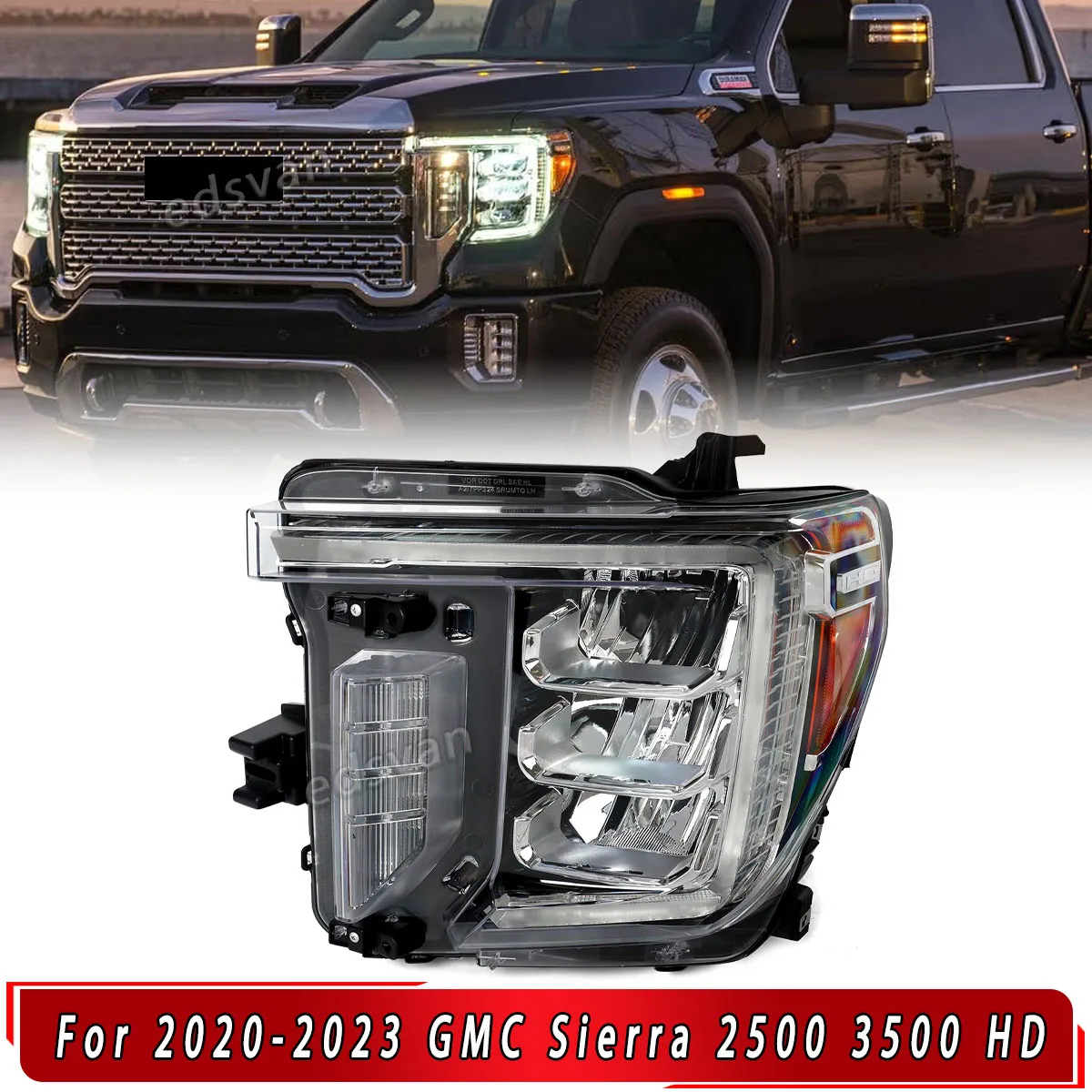

Headlight Assembly 2020 2021 2022 2023 for GMC Sierra 2500 3500 HD Full LED Head Light Headlamp Driver & Passenger Side