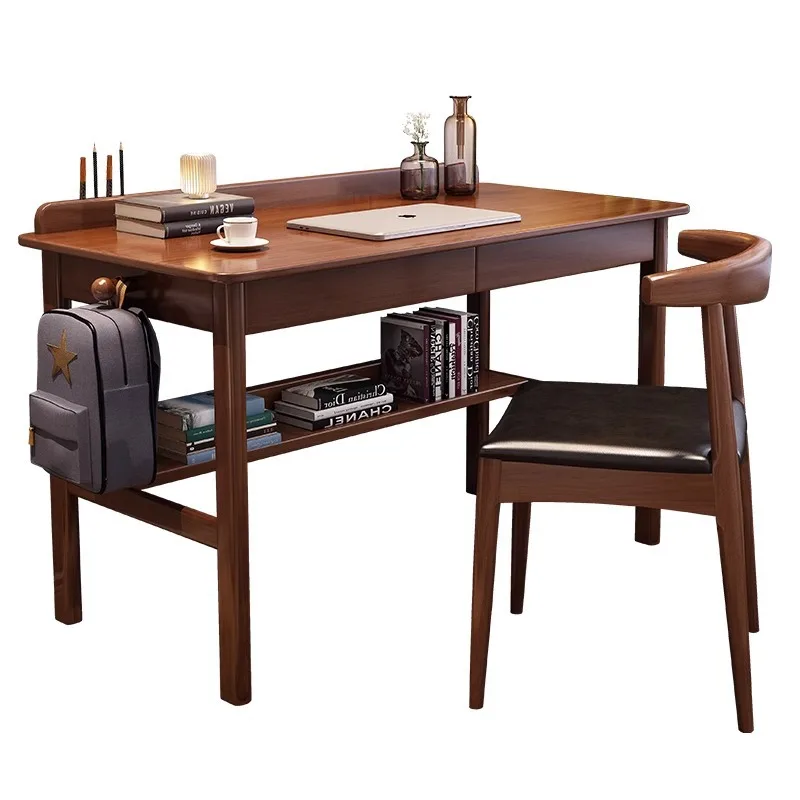 Solid wood desk, office drawer study table, student home writing desk, solid wood model, junior high school student