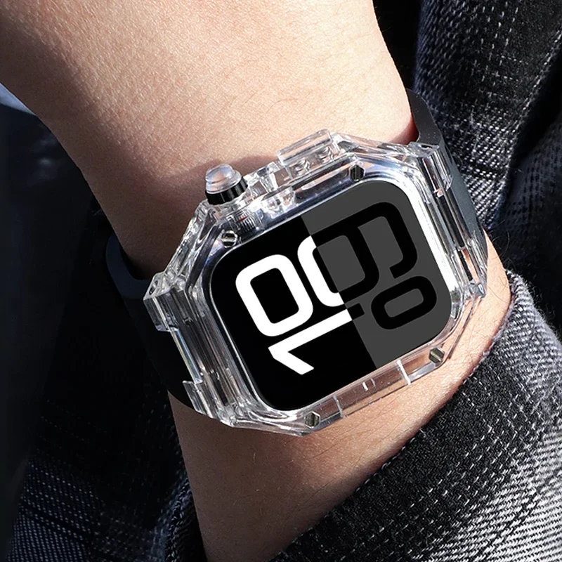 حافظة طقم تعديل شفافة لساعة أبل 46 ملم 42 ملم لسلسلة IWatch 10 حزام سيليكون تعديل فاخر