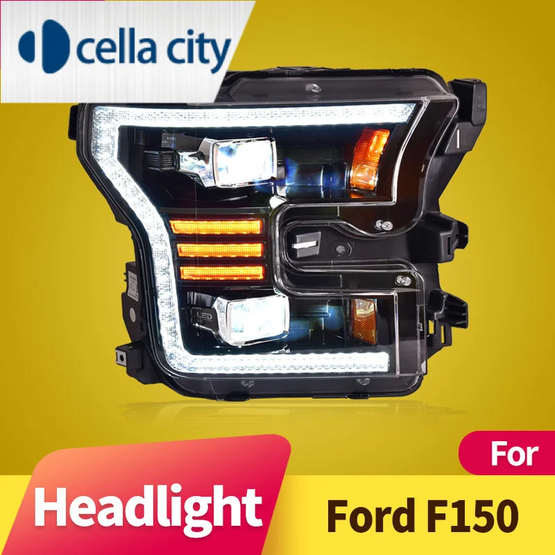 

Headlight Assembly for Ford F150 2015-2017 LED DRL LED Turn Signal LED Dual Beam Lens Automotive Accessories