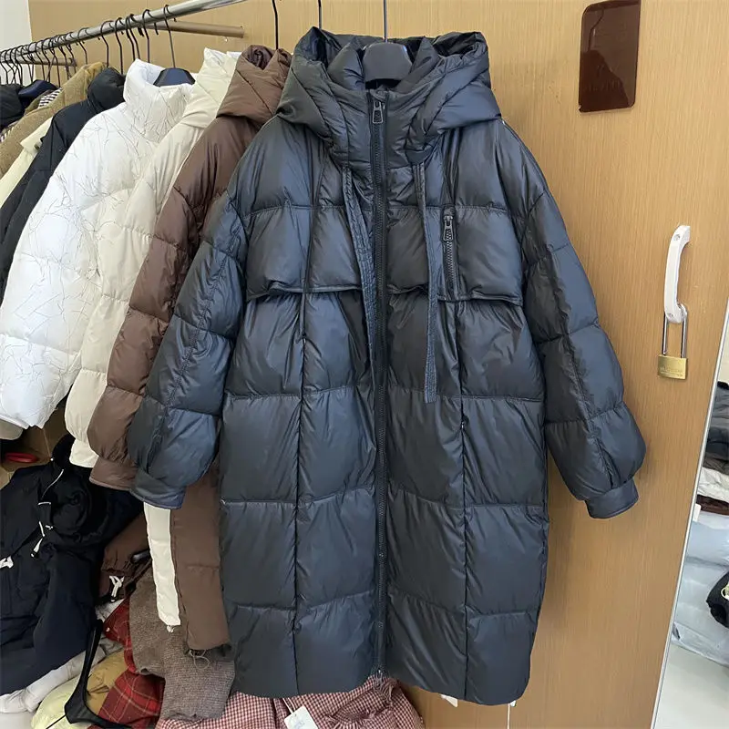 

The 2025 New Down Cotton Women's Winter Long Knee-length Thickened Korean-style with Hat Good-looking Niche Cotton-padded Jacket