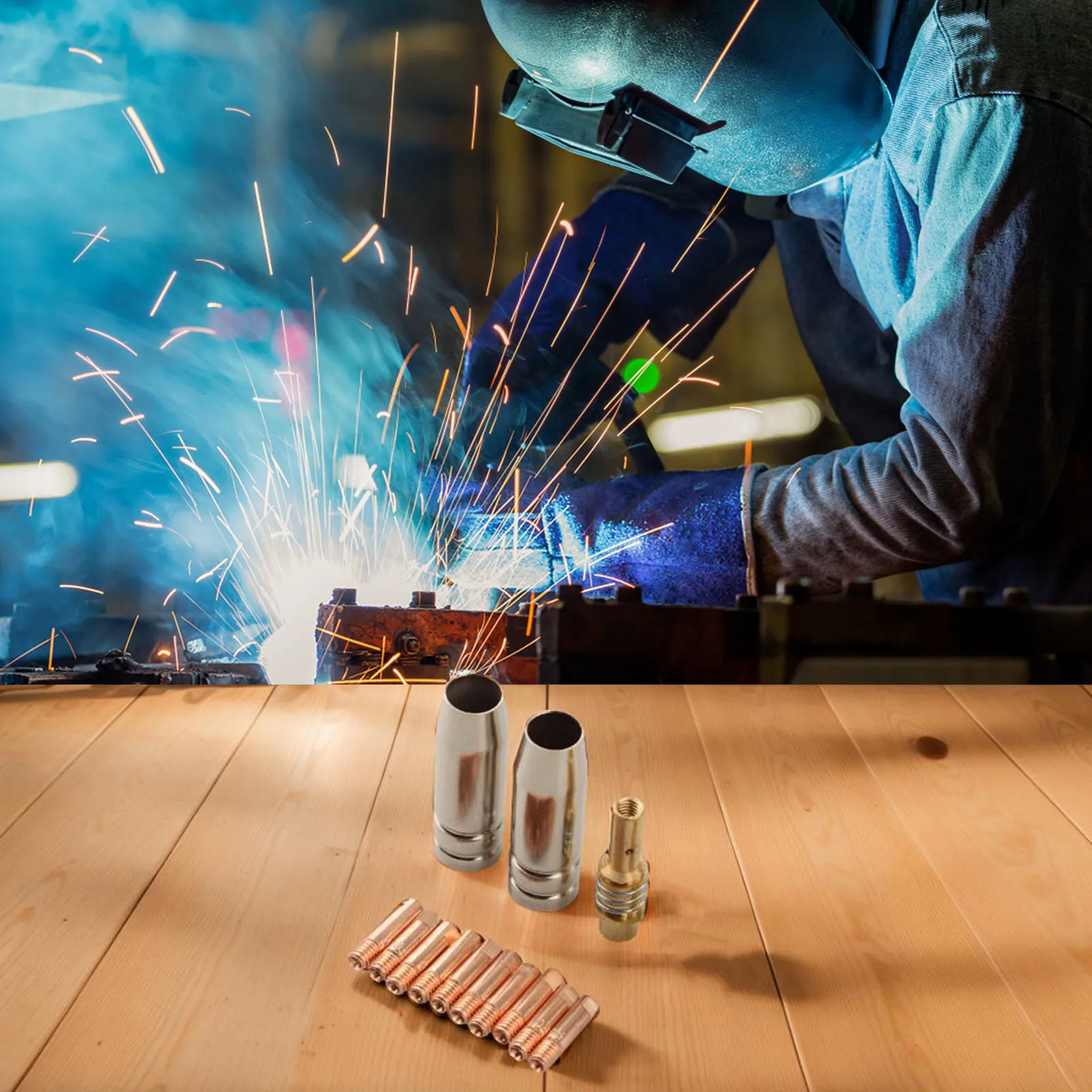 

10PCS Welding Contact Tips For Mig Welding Contact Tips Copper Welder Tips For MB15 For 15AK For MIG For MAG Welding Torch