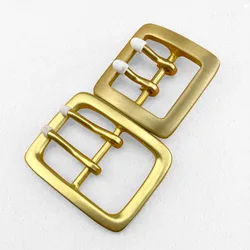 40mm solid brass Two Prong Double Tongue Pin Belt Buckle Replacement Belt Buckle fits 38mm wide Belt Strap