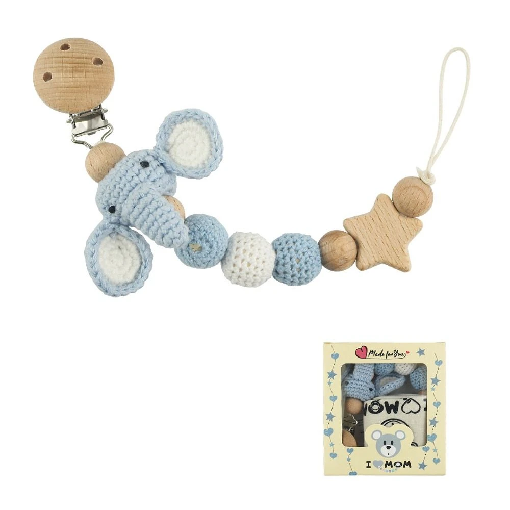 Clips Children Soother Holder Baby Pacifier Chain Pacifier Holder Clips Crochet Animal Pacifier Clips Baby Teether  Straps