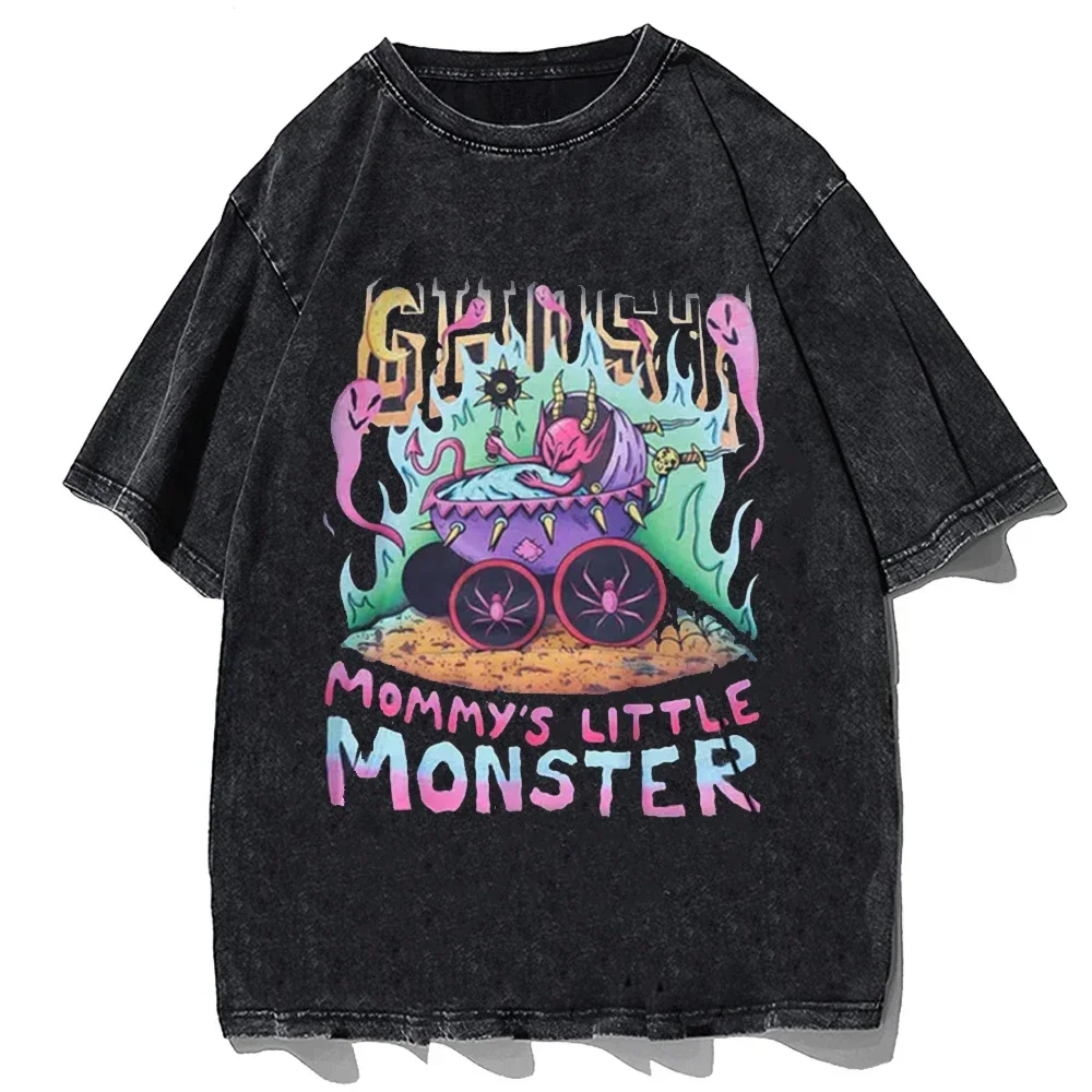 

Men Women Cotton Tshirt Gothic Print Tshirts Vintage Y2k T-shirts Streetwear T-shirts Harajuku Short Sleeve Tee Casual Loose Top
