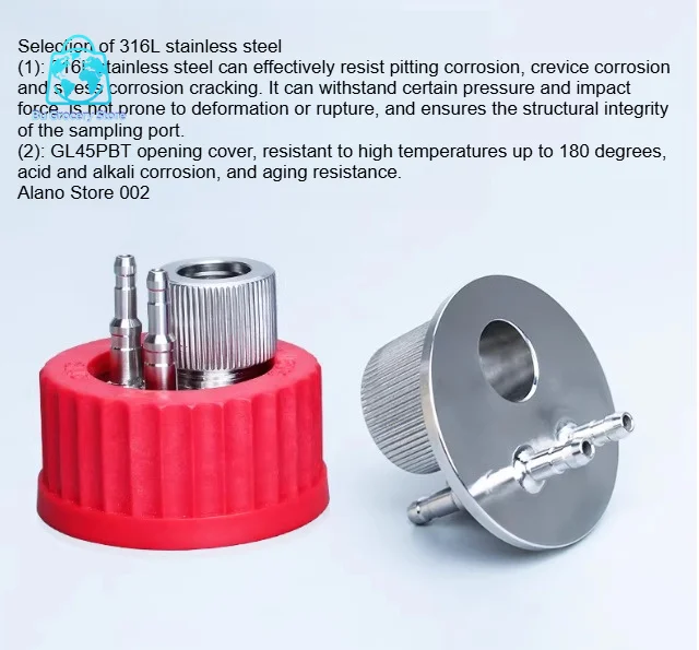 GL45 Universal Bottle Cap PH Electrode Sampling Mouth GL45 Fermenter Refill Bottle Sampling Receiver Bottle Mouth Accessories