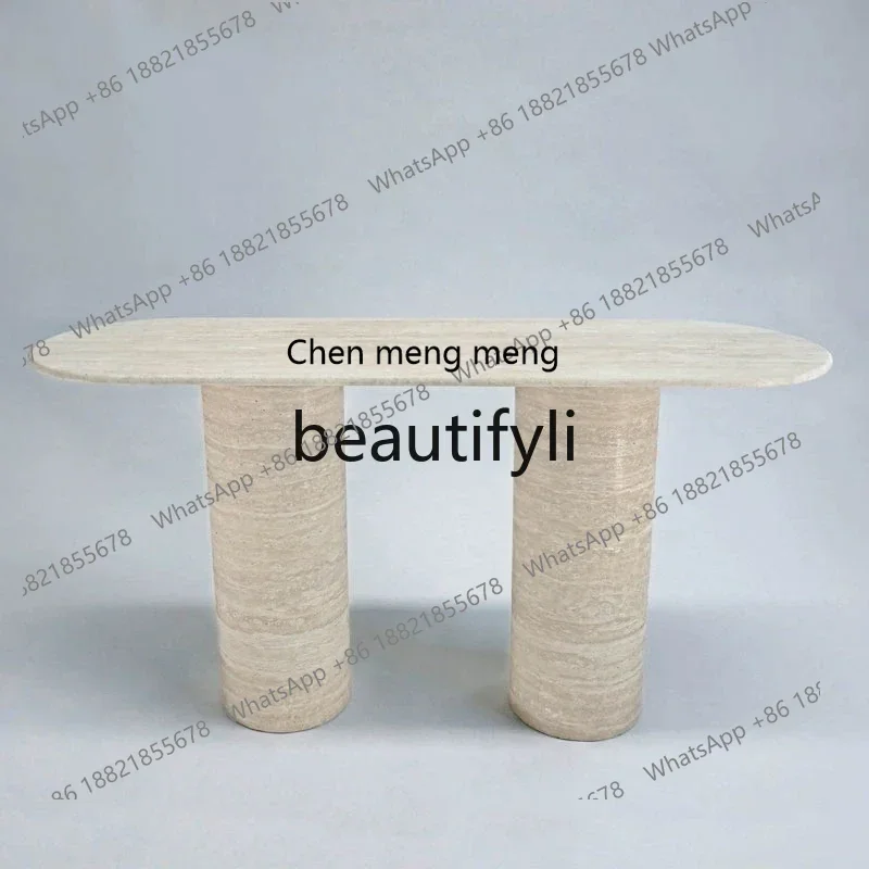 E153 smt1 Nordic marble entrance table light luxury corridor aisle entry against the wall ura-narrow entrance platform