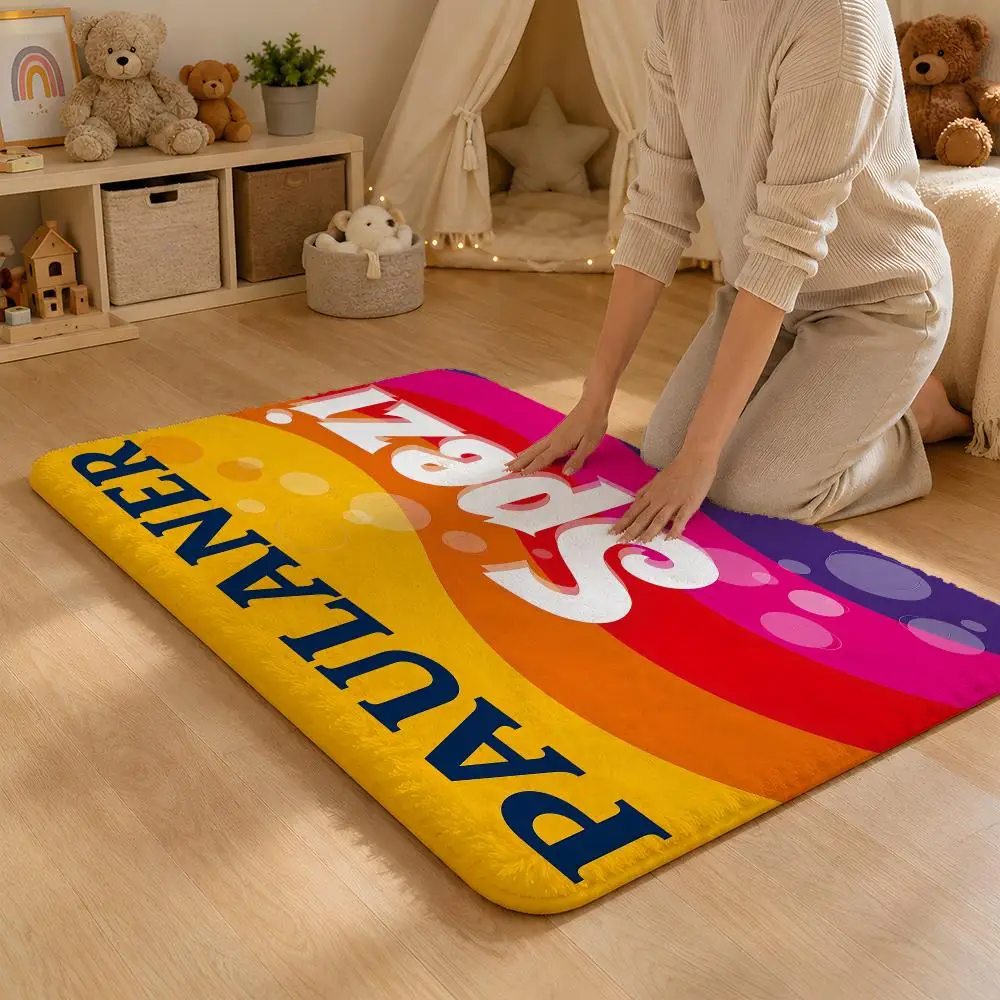 P-Paulaner Spezi Logo Floor Mat Flannel Rug Non Slip Absorbent Soft Washable For Entryway Hallway Bathroom Kitchen Decor