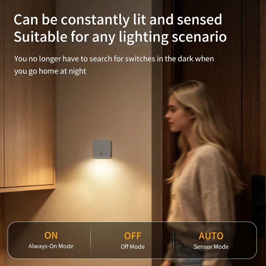 Motion Sensor Cabinet Light Wireless USB Rechargeable LED Lights Wardrobe Lamp Kitchen Stairs Hallway Bedroom Closet Night Light
