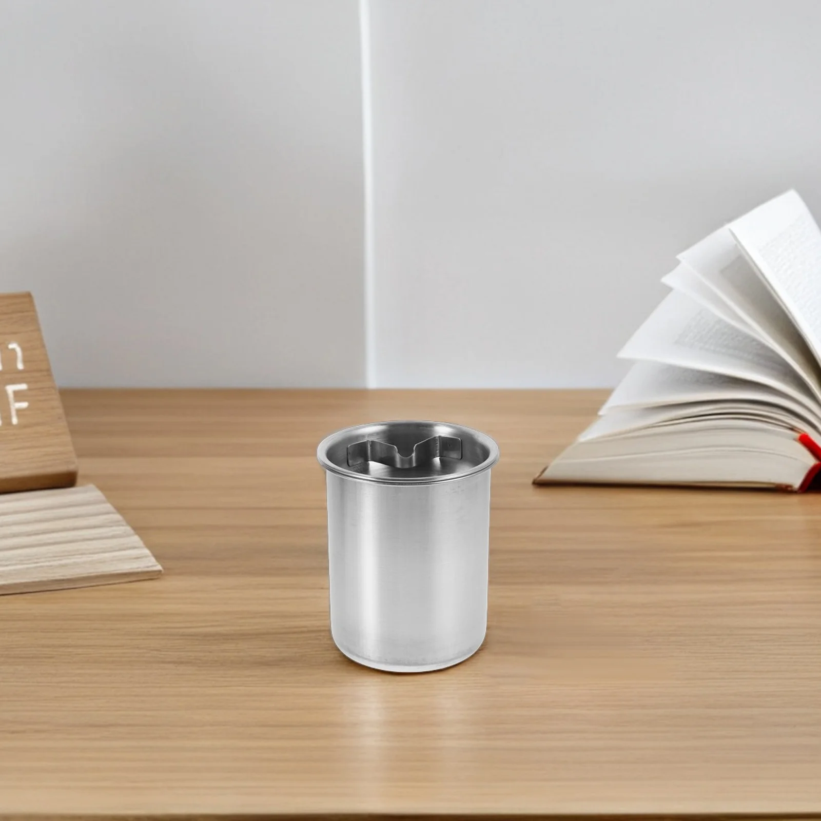 

Car Ash Stainless Steel Portable Windproof Sand Tray With Lid For Vehicle Cup Holder Silver Auto Ashtray Outdoor Travel Use