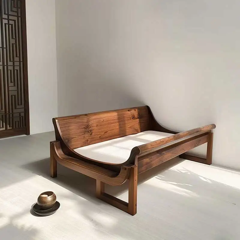 

New Chinese style, Zen, black walnut ash wood, wooden sofa, office hotel homestay home