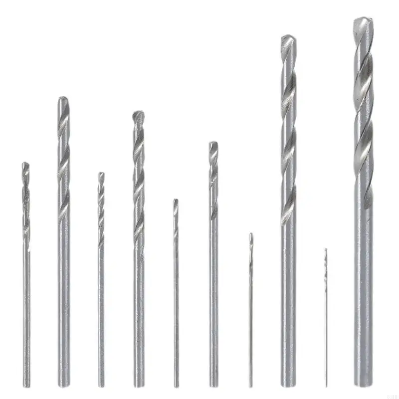 

63HF 10Pcs HSS High Speed White Steel Twist Drill Bit Set For Rotary Tool New