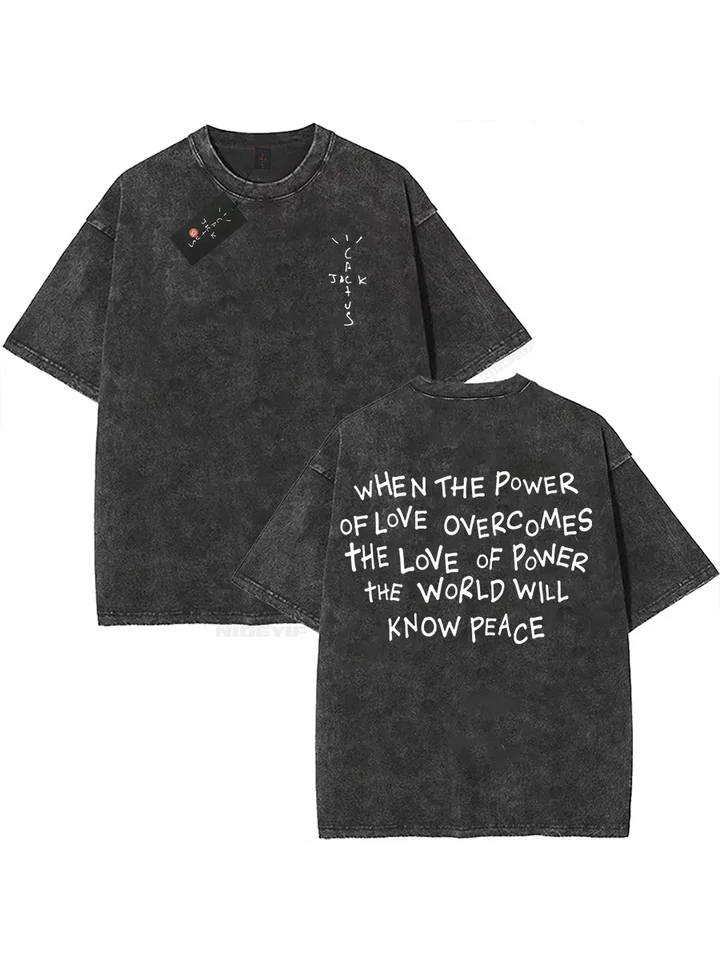 Camiseta Oversized 100% Algodón para Hombre y Mujer, HipHop, Lavada, Cactus Jack, Manga Corta, look mom i can fly K39 4