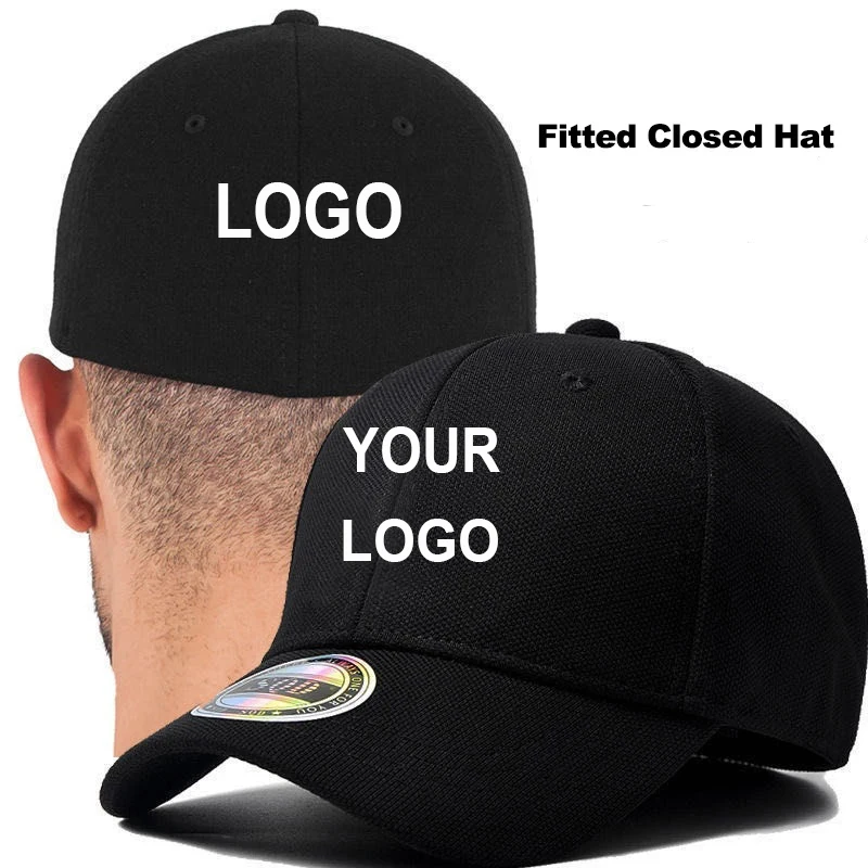 Custom Logo Full Closed Fitted Baseball Cap Hat Outdoor Sports Golf Caps for Women Men Hip Hop Snapback Visor Casquette Gorras