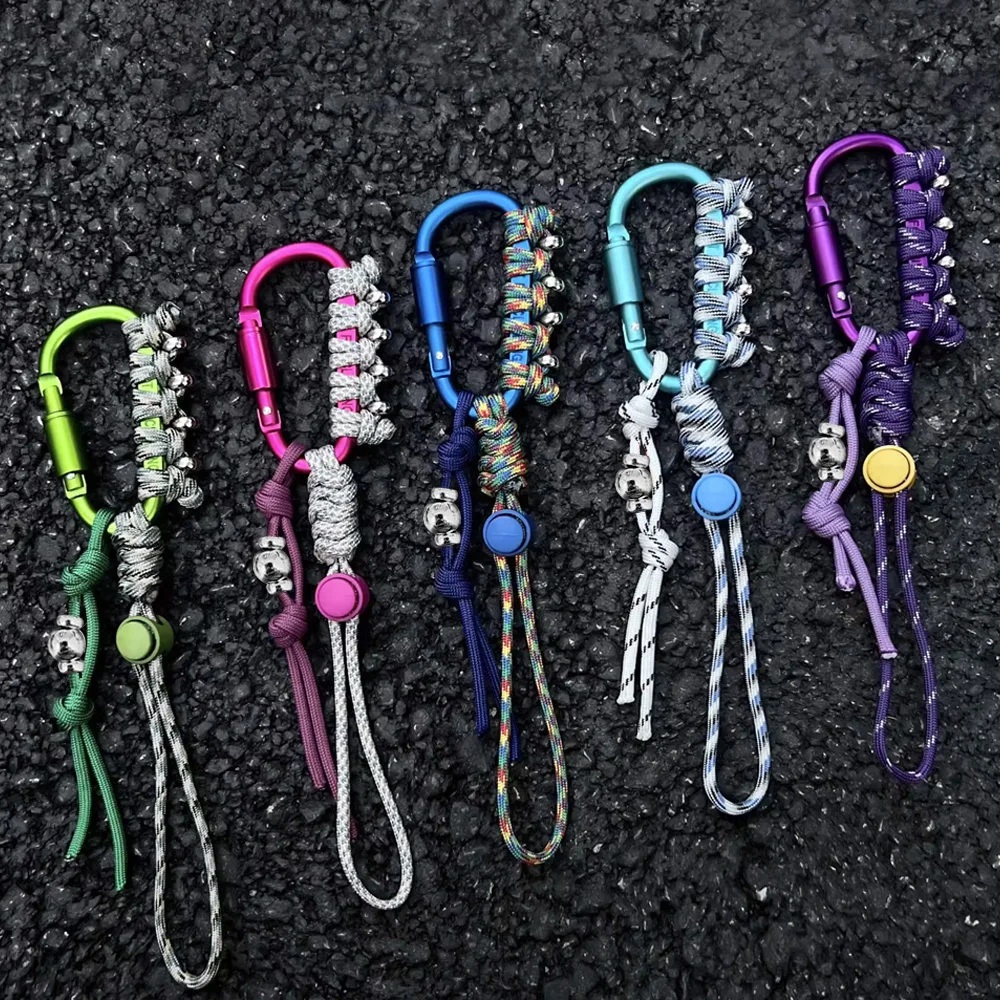 Handmade Creative Mountaineering Key chain Anti Loss Hanging Rope Outdoor Multi purpose Backpack Buckle Key Lanyard