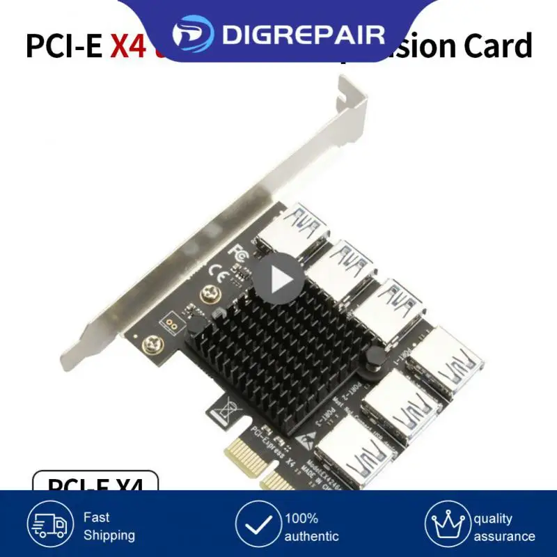 Pci-e 4x 1 To 6 Usb 3.0 Port Riser For Btc Mining Miner 6 Slots Pci Express Multiplier Pci-e 4x 1 To 6 Usb 3.i-e Riser Card