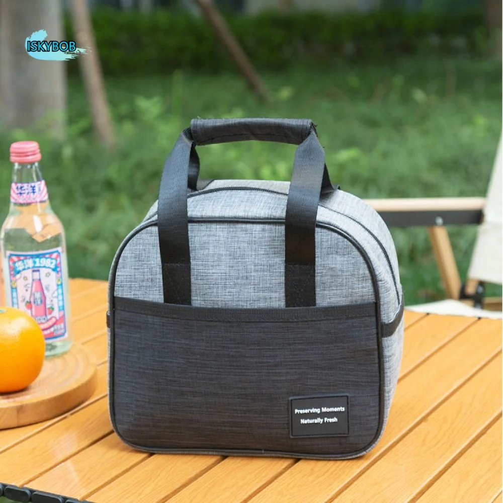 

Portable Insulated Thermal Lunch Bag Large Capacity Waterproof Hand-held Picnic Food Pouch Thickened Oxford Cloth Lunch Box