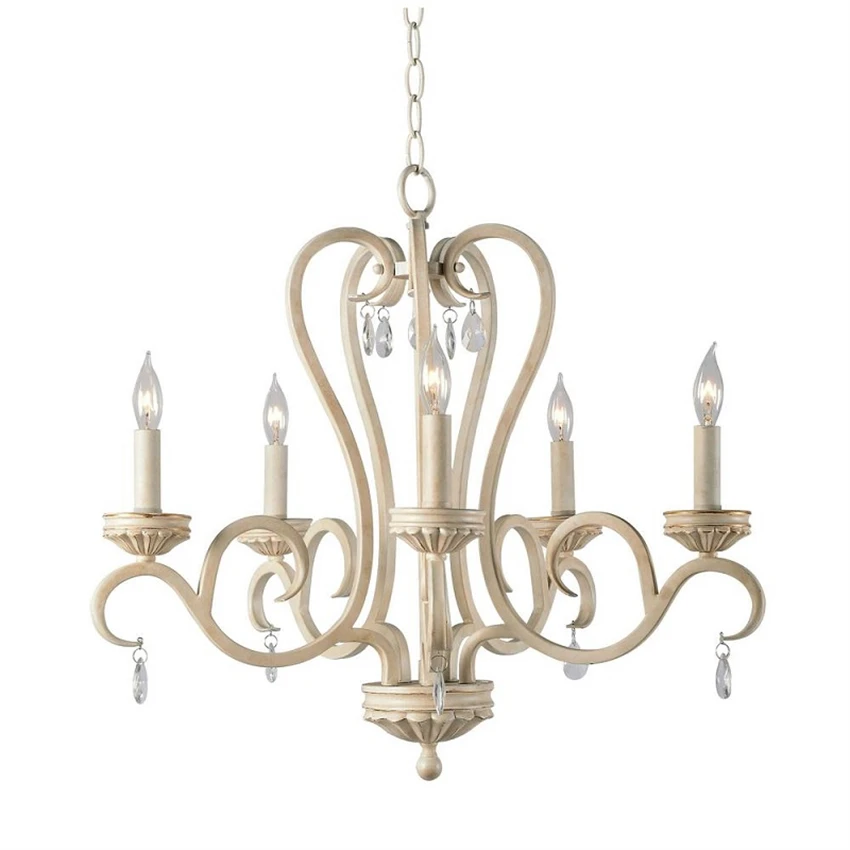 

White curved candle chandeliers living room dining room American vintage lamp iron bedroom decor crystal pendant lamps lighting