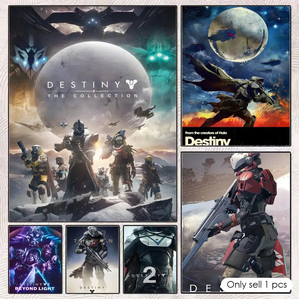 Póster del juego Destiny 2, impresiones para el hogar, pintura de pared, decoración para dormitorio, sala de estar, oficina, pared adhesiva