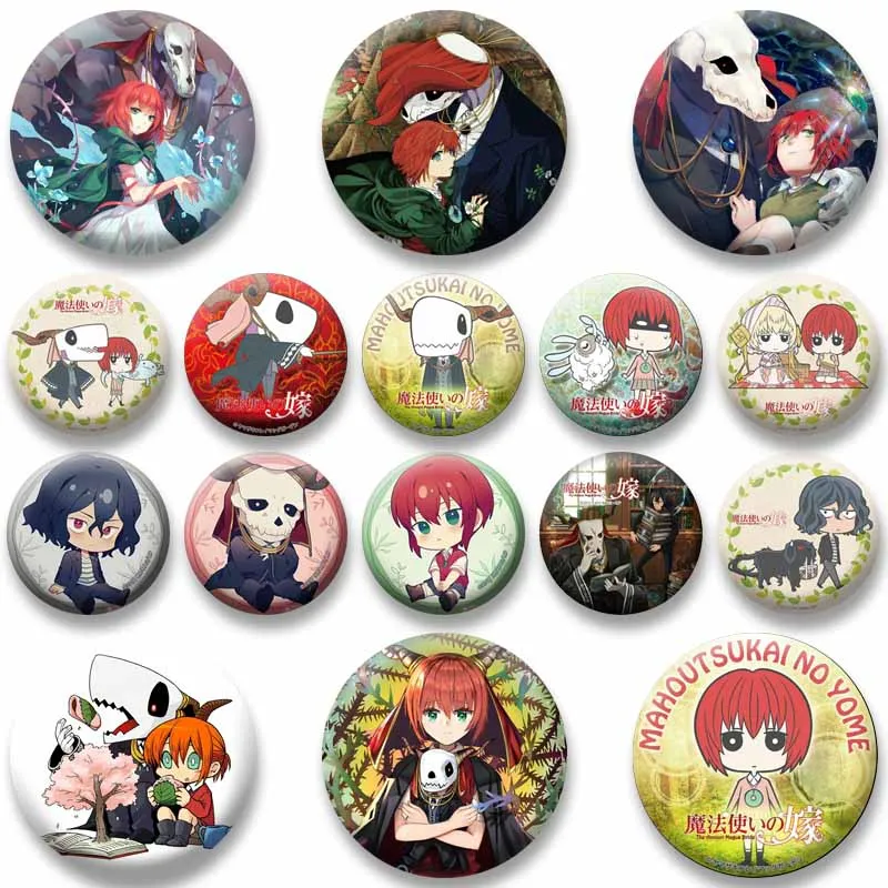 Cute Elias Ainsworth Chise Hatori Meme Button Pins Anime The Ancient Magus' Bride Brooch Hat Backpack Decor Fashion Jewelry Gift