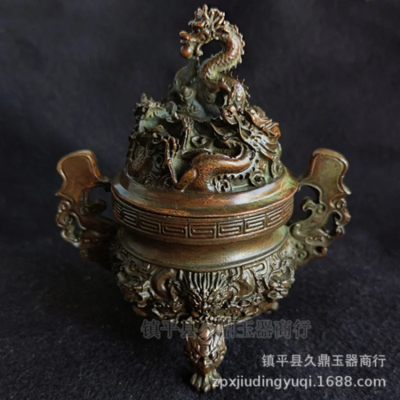 

Copper Ware Wholesale Three-Legged Panlong High-Legged Incense Burner Copper Ware Joss-Stick Incense Coil Incense Burner Home Of