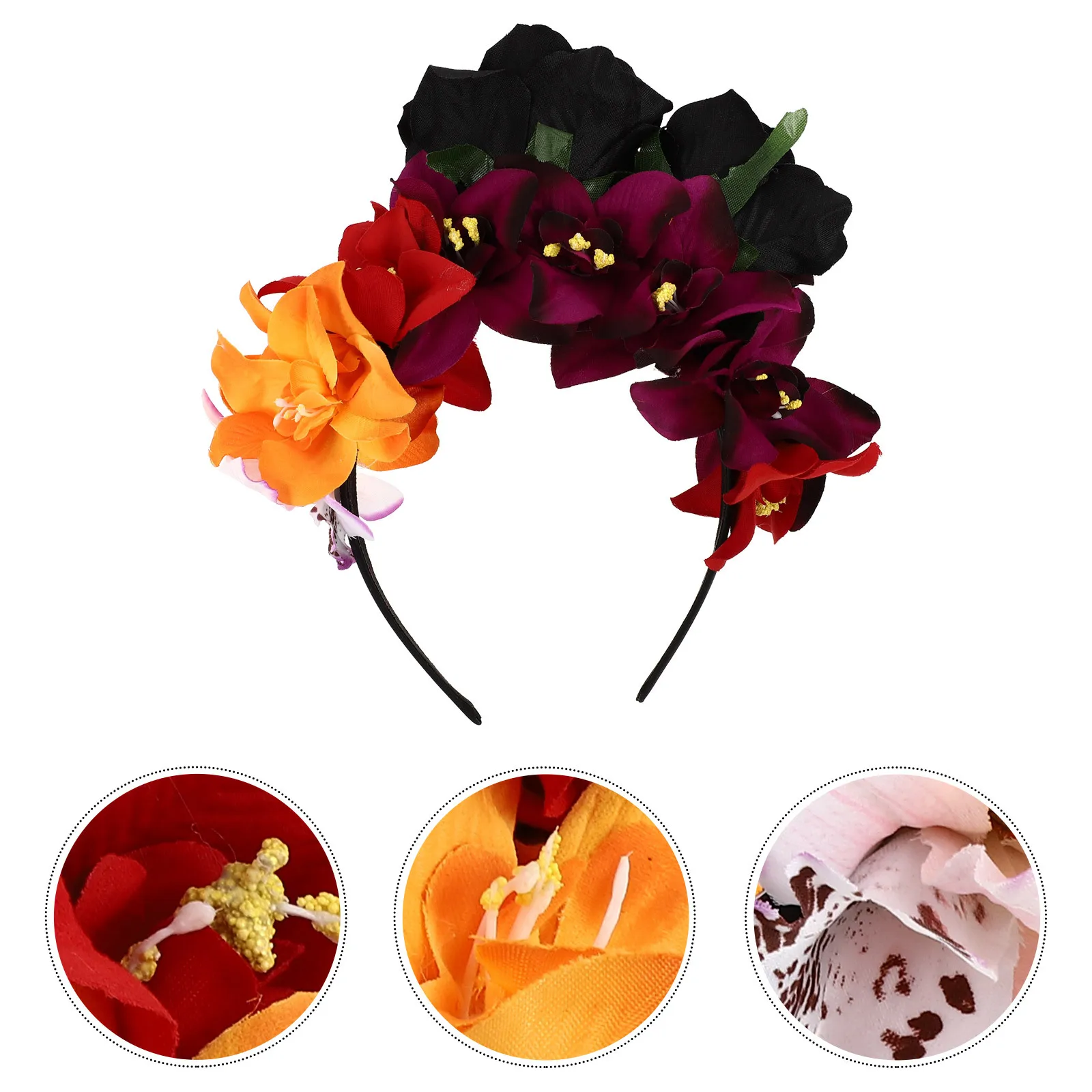 1 قطعة محاكاة روز عقال زهرة تصميم الشعر الأطواق للنساء عطلة حفلة الهالوين صور الدعامة الزفاف الشعر التبعي #4