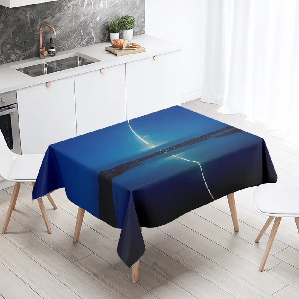 Mysterious Space Star Planet Tablecloth Salon Party Restaurant Decoration Antifouling Waterproof Home Table