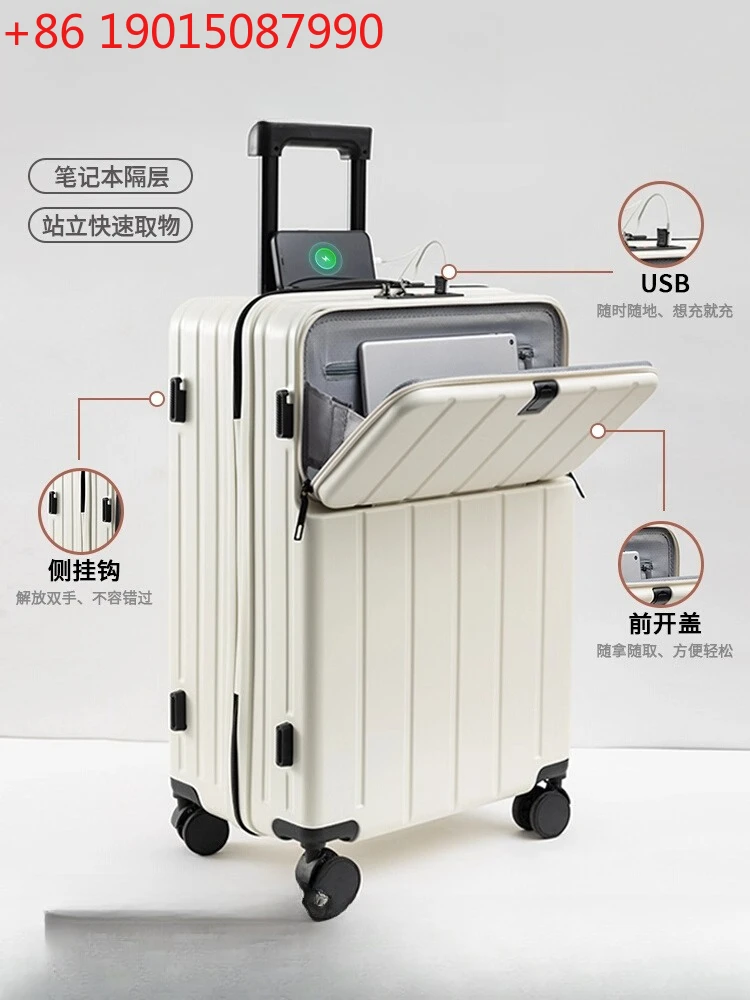 

20-дюймовый легкий чемодан для посадки, бесшумная рулевая тяга, сильная коробка для пароля, мужской