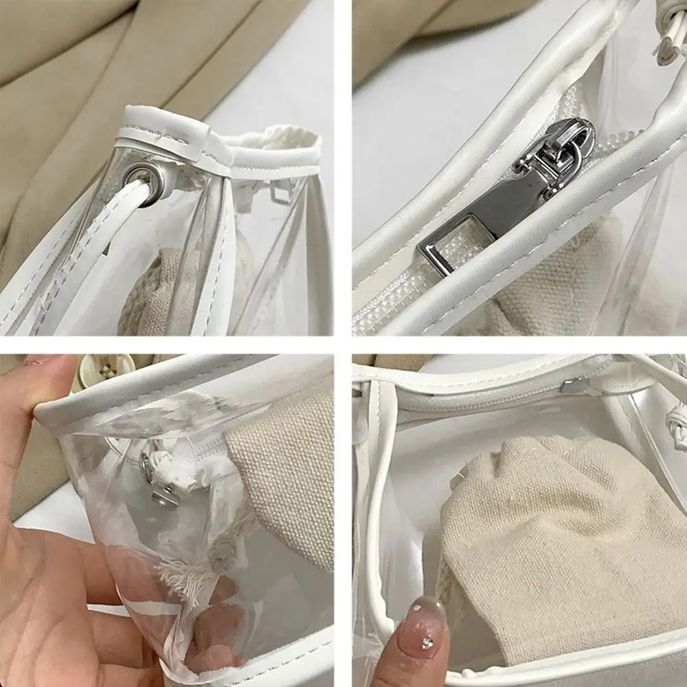 Transparent Shoulder Bag Daily Small Candy Color Clear Jelly Bag PVC Messenger Bag Women Girls