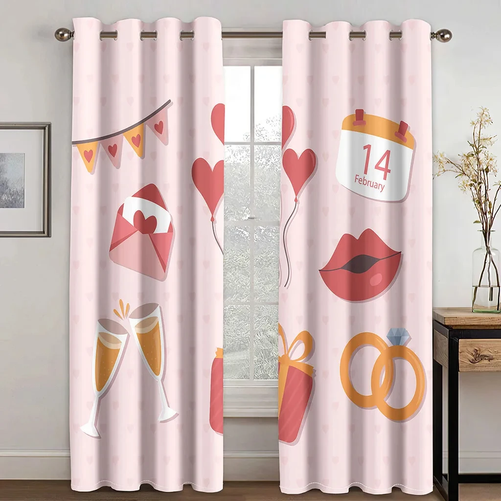 Modern Personal Pink Girl Shopping Pattern Thick Shade Window Curtains Living Room Bedroom High Shading Curtain Various Styles