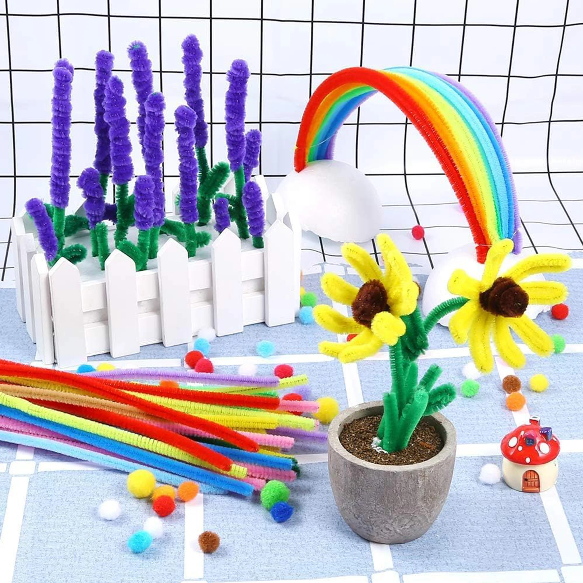 1000 Pcs Pipe Cleaners Assorted 20 Colors 12 inch Chenille Stems Bulk for Kids Art DIY and Crafts Projects and Decorations Limpi