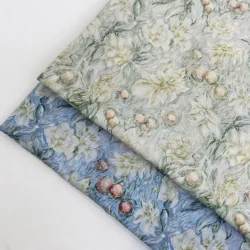 Dreamy Floral Berry 60S Cotton Poplin Printed Fabric for DIY High - End Apparel Production of Children's Dresses Bags Creation